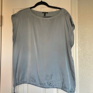 Eileen Fisher Silk and Cotten Blend Tie blouse